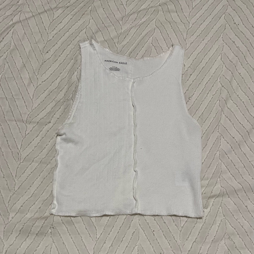 American eagle white cropped tank top, size small, never worn